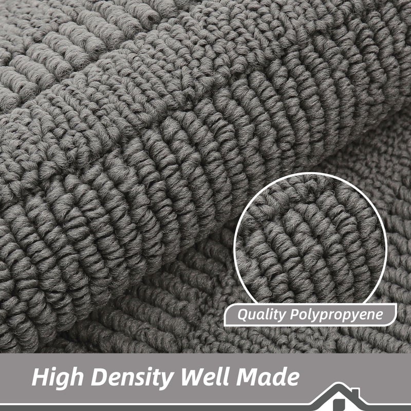 BEQHAUSE 30x18 Inch Kitchen Rug Mat Durable Kitchen Rugs Non-Slip Washable Absorbent Kitchen Mats for Floor Dirt-Resistant Semicircular Kitchen Mat (Grey) - Image 5